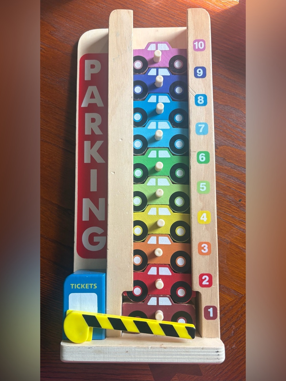 Wooden Parking Garage Stacking Toy - Multicolor